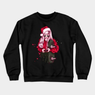 Skater Girl Skating Christmas Crewneck Sweatshirt